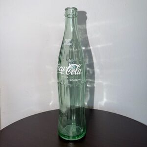 Coca-Cola Green Glass Bottle with White Logo